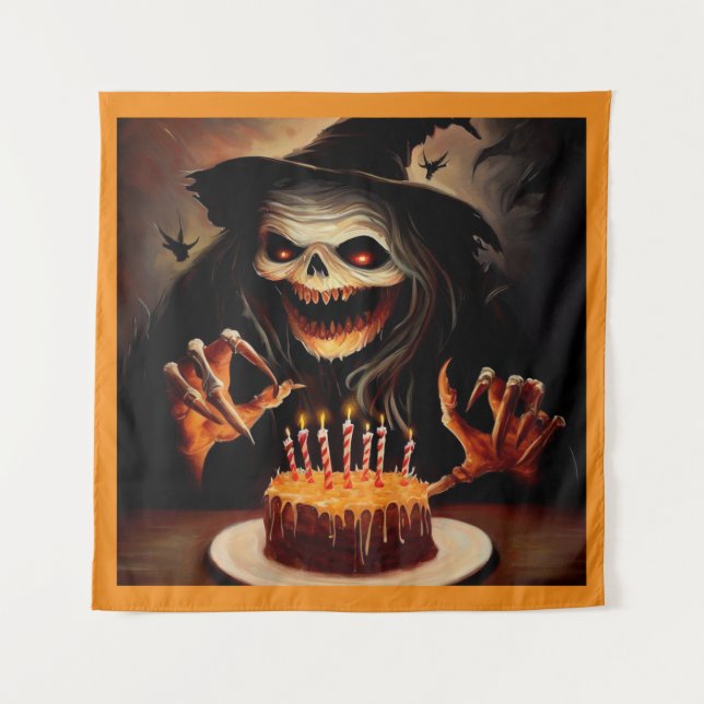 Tapete De Parede Halloween - Aniversário 5 (Frente)