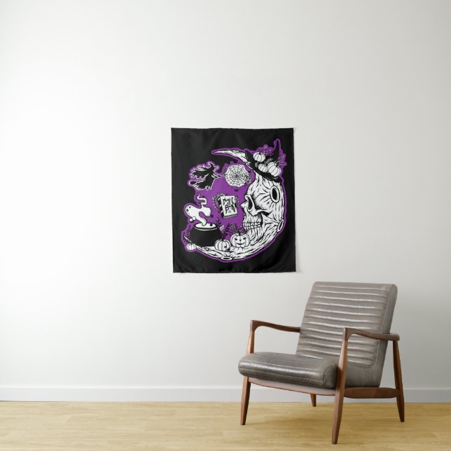 Tapete De Parede Halloween Crescent Moon Witold Skull (In Situ)