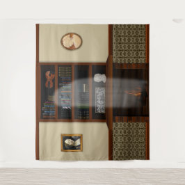 Tapete De Parede Halloween da Biblioteca Fantasma da Casa Assombrad