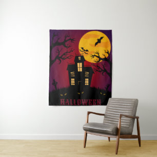 Tapete De Parede Halloween De Mansão Assombrada