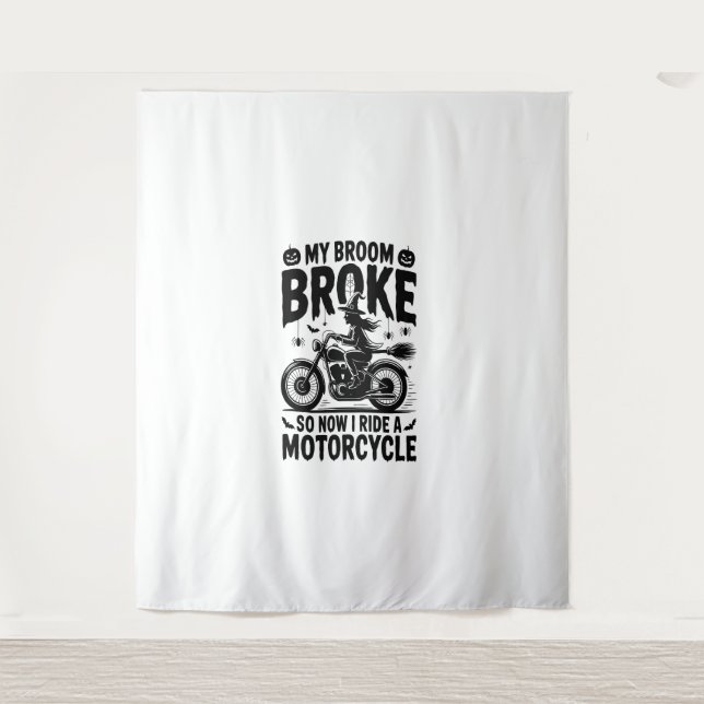 Tapete De Parede Halloween de motocicleta de bruxas (Frente)