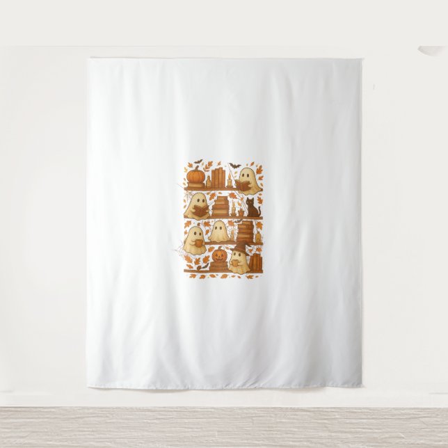 Tapete De Parede Halloween Ghost Leading Books Lover (Frente)