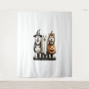 Tapete De Parede Halloween Ghost Siberian Husky Dog