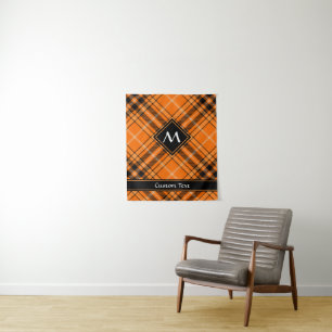 Tapete De Parede Halloween Orange Tartan