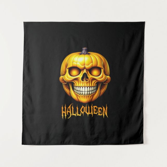 TAPETE DE PAREDE HALLOWEEN PUMPKIN SKULO (Frente)