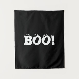 Tapete De Parede Halloween Scary Boo! Decoração branca-negra