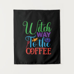 Tapete De Parede Halloween Witch Caminhando Para O Café