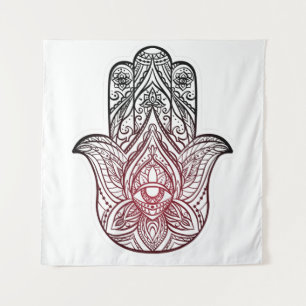 Tapete De Parede Hamsa com padrão boho 