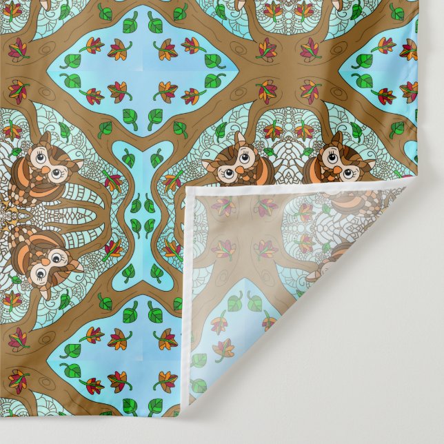 Tapete De Parede Hand Drawn Owl Mandala Trabalho de arte (Detalhe)