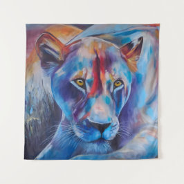 Tapete De Parede Hand Painted Wild Cat Portrait