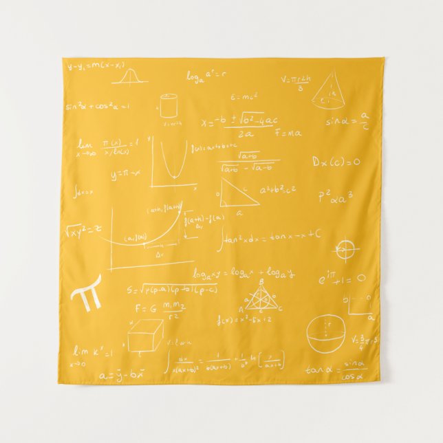 Tapete De Parede Handwritten Math Formulas and Equations Yellow (Frente)