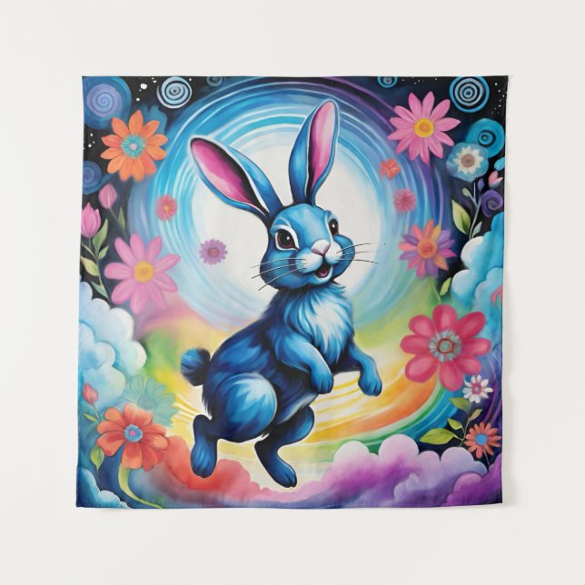 Tapete De Parede Happy Blue Bunny Dream Joy (Frente)