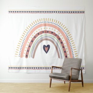 Tapete De Parede Happy Boho Rainbow Modern Birthday Foto Backdrop