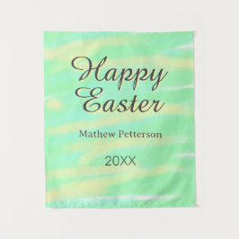 Tapete De Parede Happy Easter green yellow pastel gray name year 