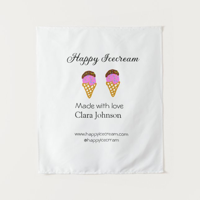 Tapete De Parede Happy Icecream add name website social media  (Frente)
