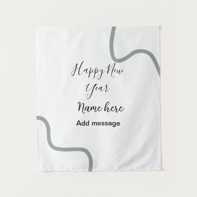 Tapete De Parede Happy new year name message gray simple holiday  (Frente)