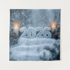 Tapete De Parede happy new year snowy candle backdrop