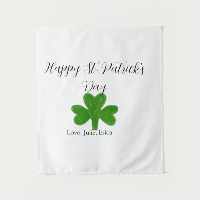 Tapete De Parede Happy St. Patrick's day green shamrock name  (Frente)