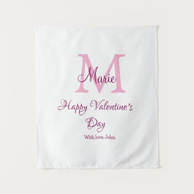 Tapete De Parede Happy valentine's day monogram pink name love girl (Frente)
