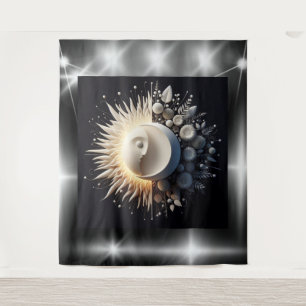 Tapete De Parede Harmonia Eterna do Sol e da Lua"