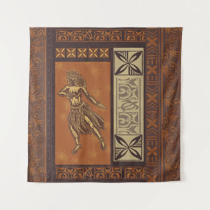 Tapete De Parede Havaiano - Impressão Conselho de Samoan Hula Tapa