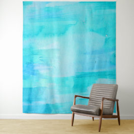 Tapete De Parede Havaiano Surf Azul Lua Aquarela Abstrato