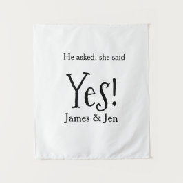 Tapete De Parede He asked she said yes engagement party name simple