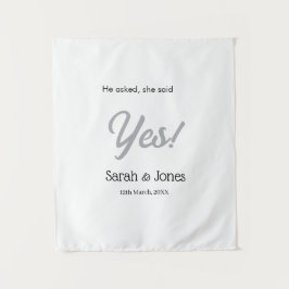 Tapete De Parede He asked she said yes engagement simple silver dat