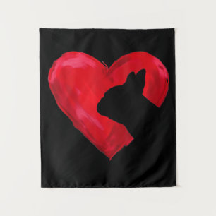 Tapete De Parede Heart Silhouette Dia de os namorados French Bulldo