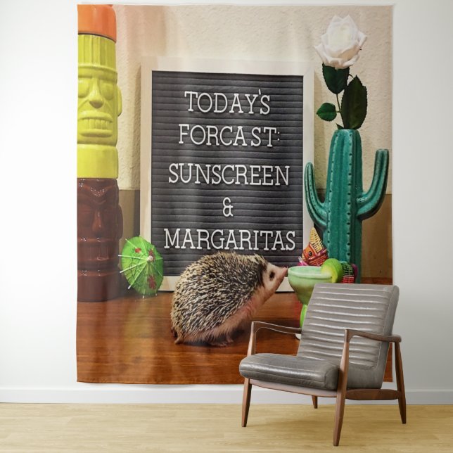 Tapete De Parede Hedgehog Sunscreen e Margaritas (In Situ)