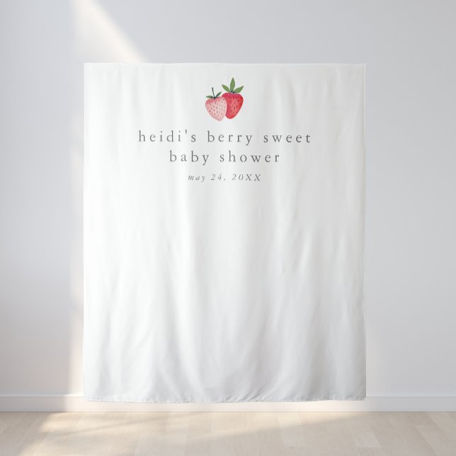 Tapete De Parede HEIDI Berry Sweet Strawberry Chá de fraldas Backdr (HEIDI Berry Sweet Strawberry Baby Shower Backdrop)