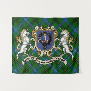 Tapete De Parede Henderson Clan Crachá & Unicorns w/Tartan