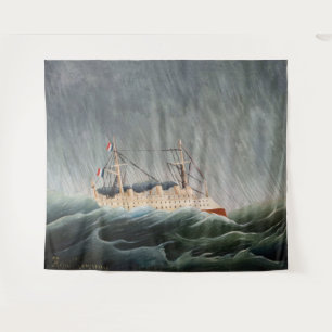 Tapete De Parede Henri Rousseau - O Navio no Tempest