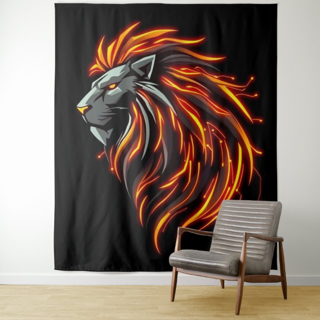 Tapete De Parede „Herz des Löwen – In flammendem Gold“ (In Situ)