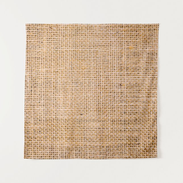 Tapete De Parede Hessian sackcloth burlap woven texture background, (Frente)