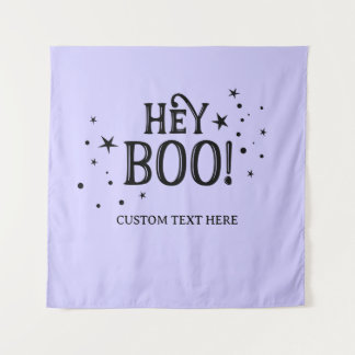 Tapete De Parede Hey Boo! Halloween Backdrop purple party banner 