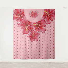 Tapete De Parede Hibiscus e rendas RED