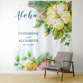 Tapete De Parede Hibiscus Havaiano Fundo de Casamento Floral Tropic