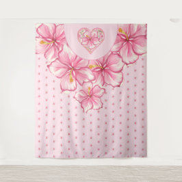 Tapete De Parede Hibiscus & Lace PINK