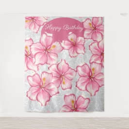 Tapete De Parede Hibiscus & Lace PINK