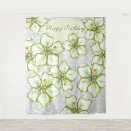 Tapete De Parede Hibiscus & lace WHITE