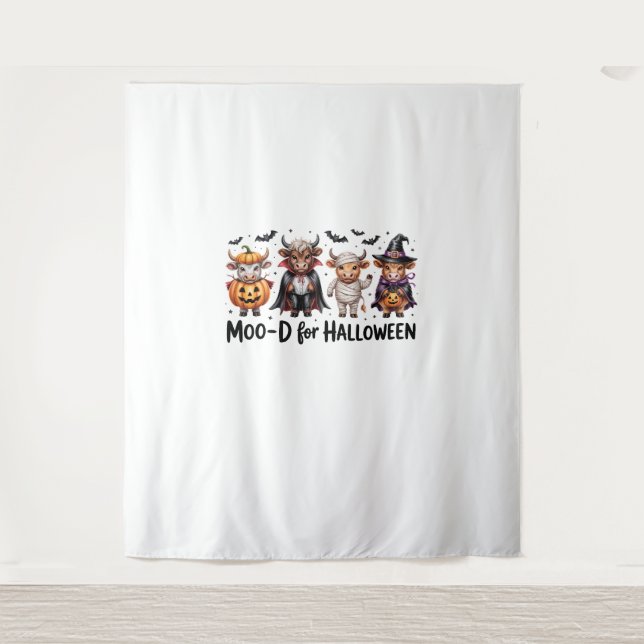 Tapete De Parede Highland Cow Halloween Spooky Season (2) (Frente)