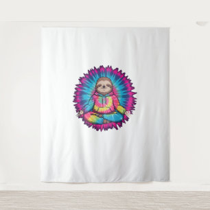 Tapete De Parede Hippie Sloth Peace Sign Tie-Dy
