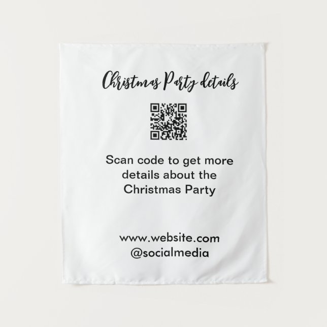 Tapete De Parede Holiday party Scan QR code details website social  (Frente)