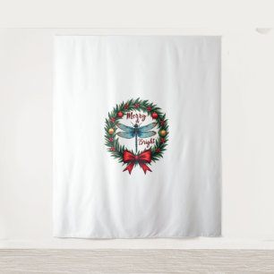 Tapete De Parede Holiday Wreath Dragonfly