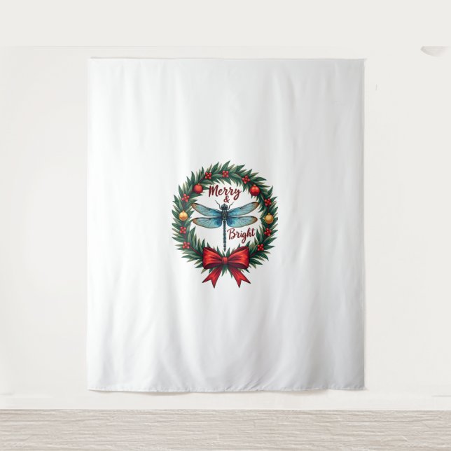 Tapete De Parede Holiday Wreath Dragonfly (Frente)