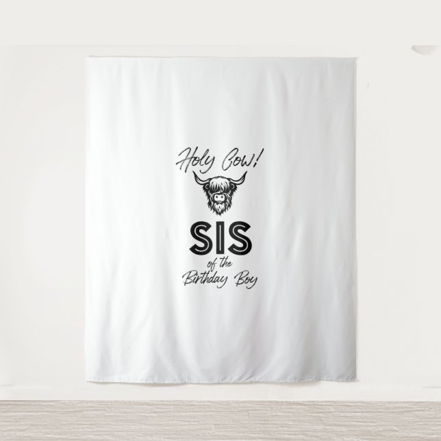 Tapete De Parede Holly Cow Sis Da Vaca 1rua Do Birthday Boy Highlan (Frente)