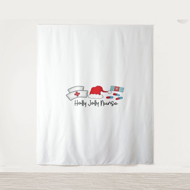 Tapete De Parede Holly Jolly Nurse, Camiseta Clássica do Halloween (Frente)