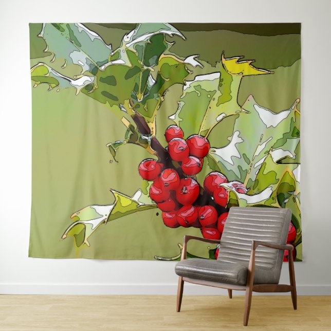 Tapete De Parede HollyBerries 005 (In Situ (Horizontal))