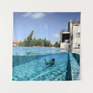 Tapete De Parede Homem na piscina de natação pela manhã